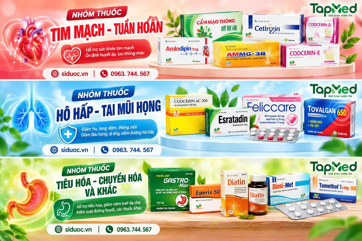 🌿 TAPMED – ĐA DẠNG SẢN PHẨM CỦA DƯỢC TRƯỜNG THỌ, ĐỒNG HÀNH CÙNG SỨC KHỎE! 🌿