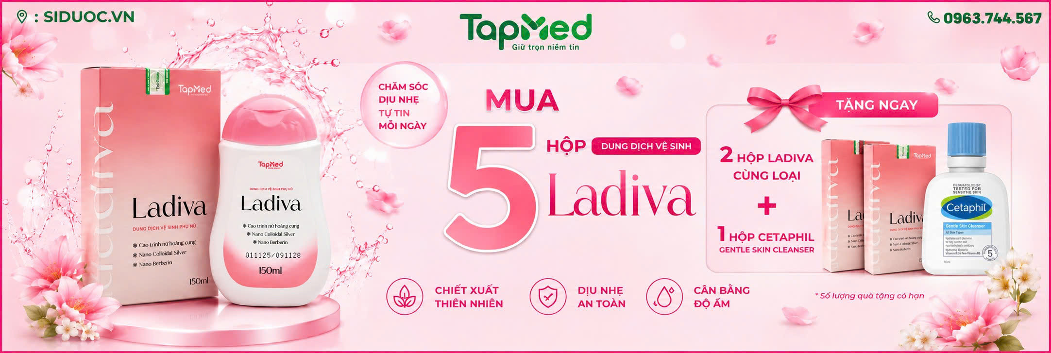 ƯU ĐÃI HOT – MUA 5 HỘP LADIVA, NHẬN QUÀ CỰC XỊN 🌸